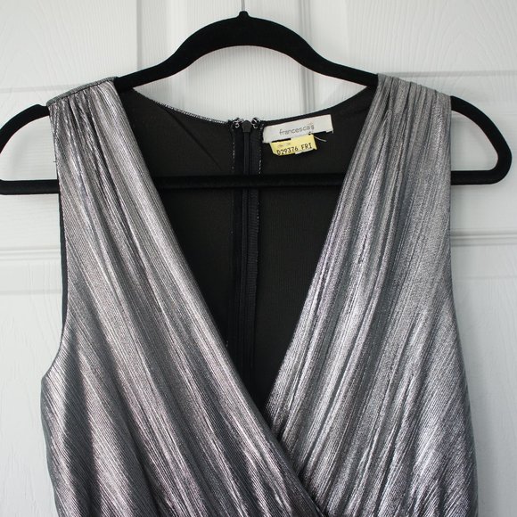 Francesca’s Collection Size Large Silver Jumpsuit - Picture 9 of 16
